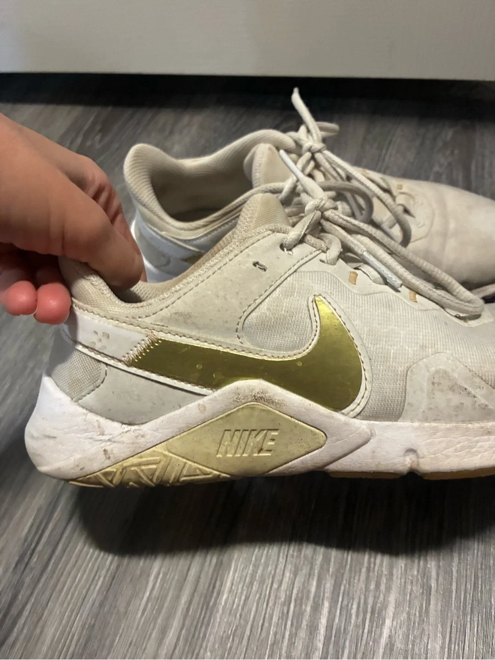 Nike Off-White Athletic Sneakers with Yellow Highlights